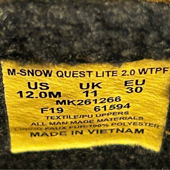Merrell Snow Quest Lite 2.0 Boots Boys Sz 12 Winter Snow Boots - Picture 6 of 9